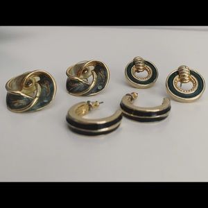 Vintage enamel earring set